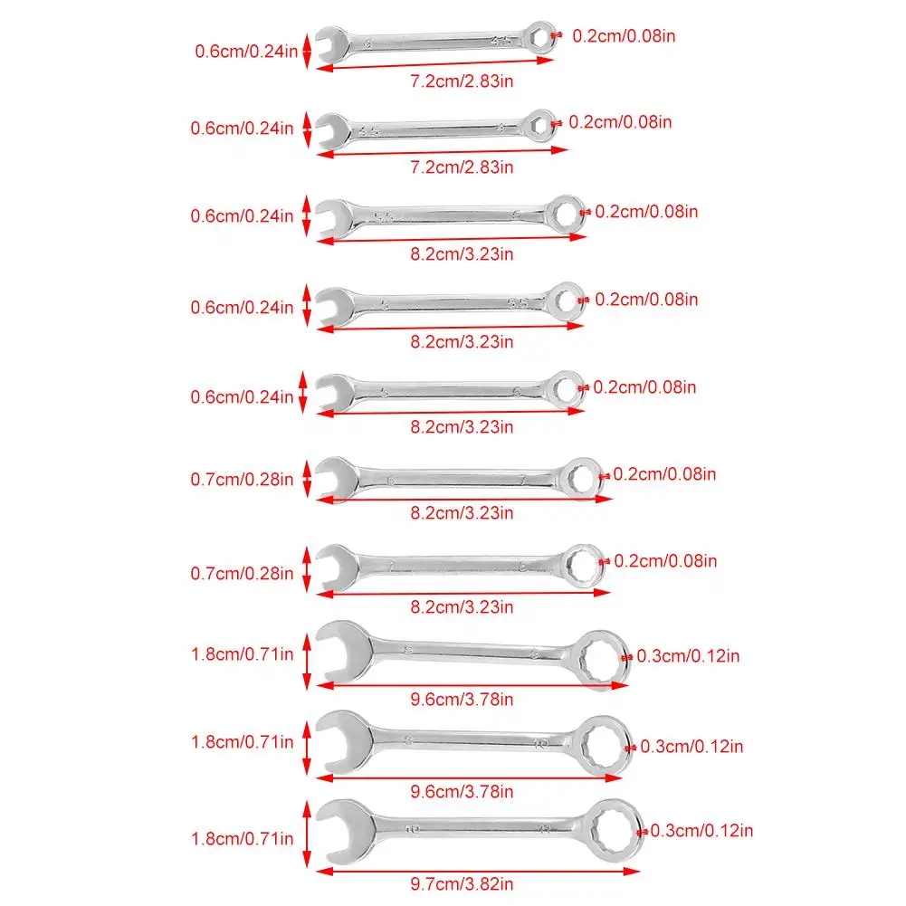 11 шт. метрический набор гаечных ключей Набор ключей профессиональный инструмент ручной инструмент для ремонта набор WEL-608A