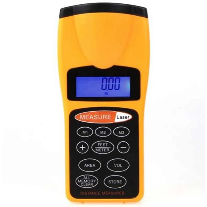 LCD Ultrasonic Laser Pointer Distance Measurer Range Finder Device 18M