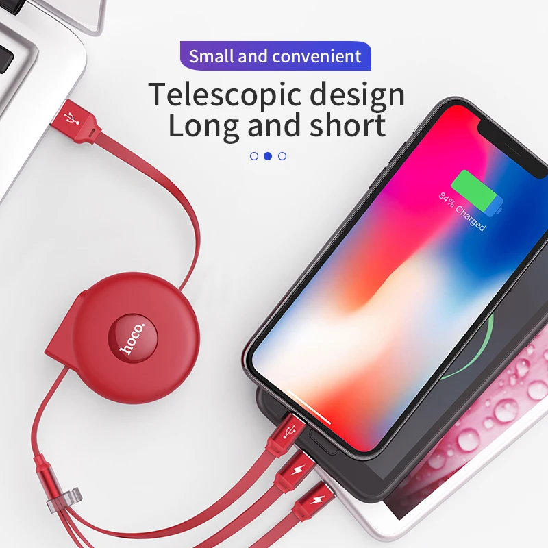 HOCO 3 в 1 USB кабель для iPhone X 8 7 6 3в1 Micro usb type C зарядный кабель для samsung S9 Универсальный мобильный кабель для зарядки телефона