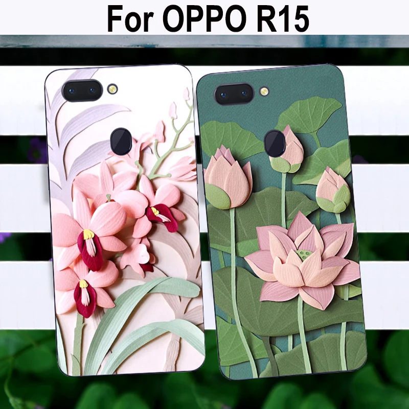 

2PCS For OPPO R15 Dream Mirror case back cover Beautiful flowers Soft shell cases For OPPO R 15 Dream Mirror cover phone case