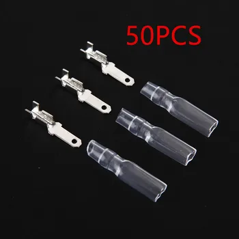 

50sets 2.8 mm with transparent sheath inserted spring 2.8mm male connector terminal Faston with insulator for wire