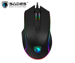 SADES Scythe S17 Проводная игровая мышь USB 3000 Точек на дюйм 7 программируемых кнопок 11 RGB освещения оптико-электронные