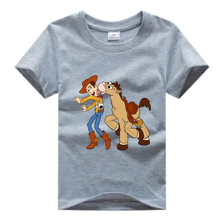 В ходящая игрушка детская футболка Toy Story Шериф Вуди Мультфильм Базз Лайтер 3d футболка для мальчиков и футболки для девочек NN - Цвет: graw childreT-shirt