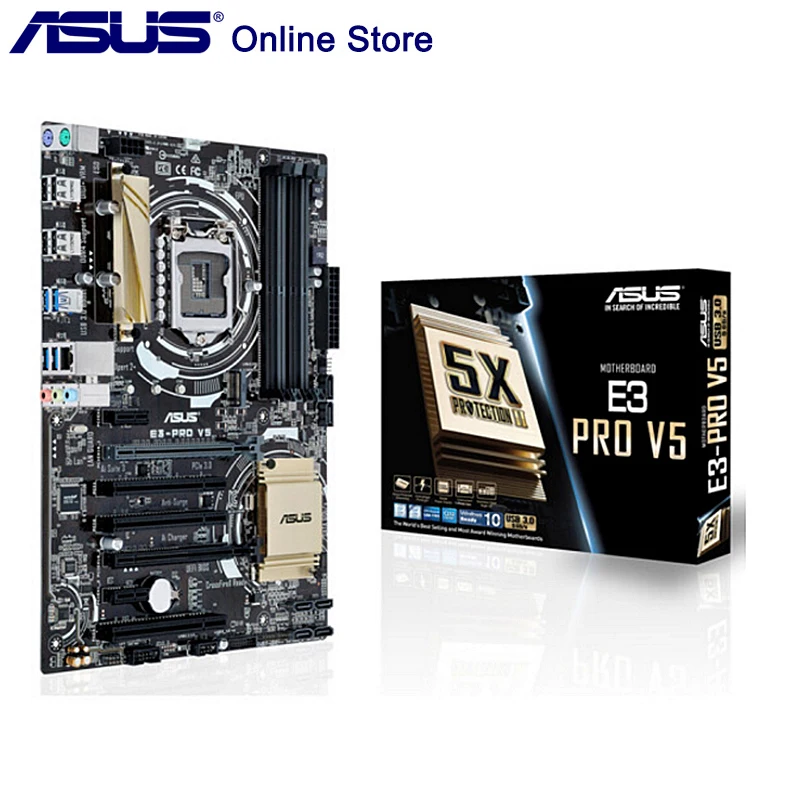 Оригинальный Новый Asus E3-PRO V5 рабочего Материнская плата C232 LGA 1151 DDR4 64G SATA3 блок