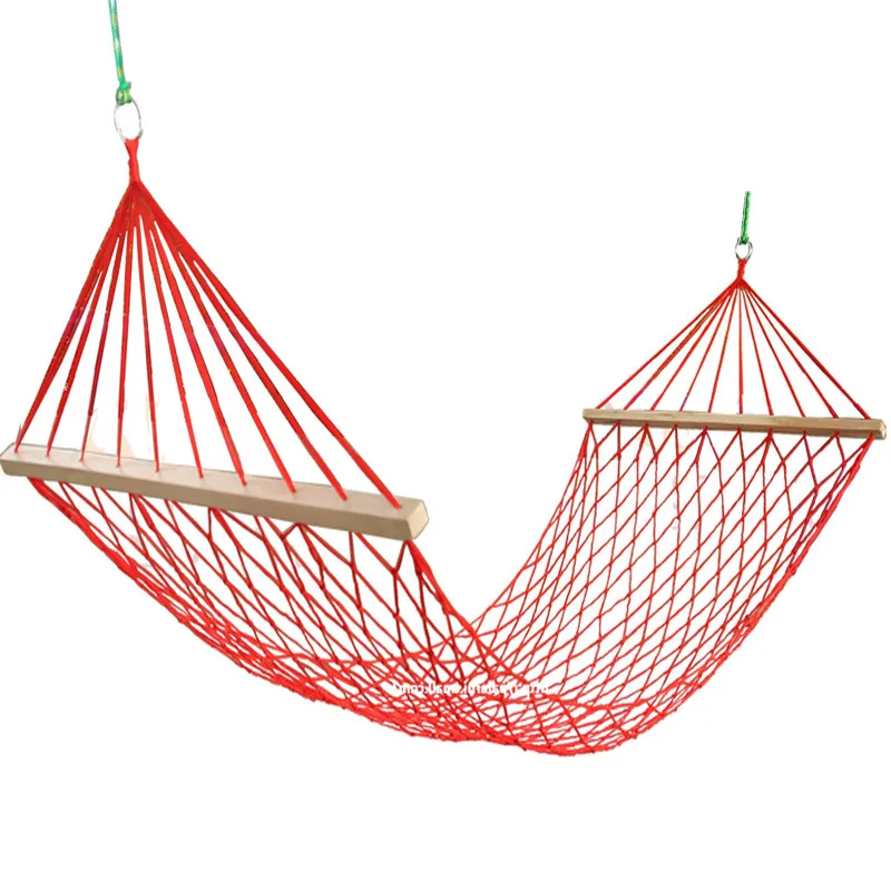 

Thicken Cotton Hammock with Anti-rollover Wooden Stick and Storage Bag Durable Outdoor Hammocks Sleeping Bed for Hunting Camping