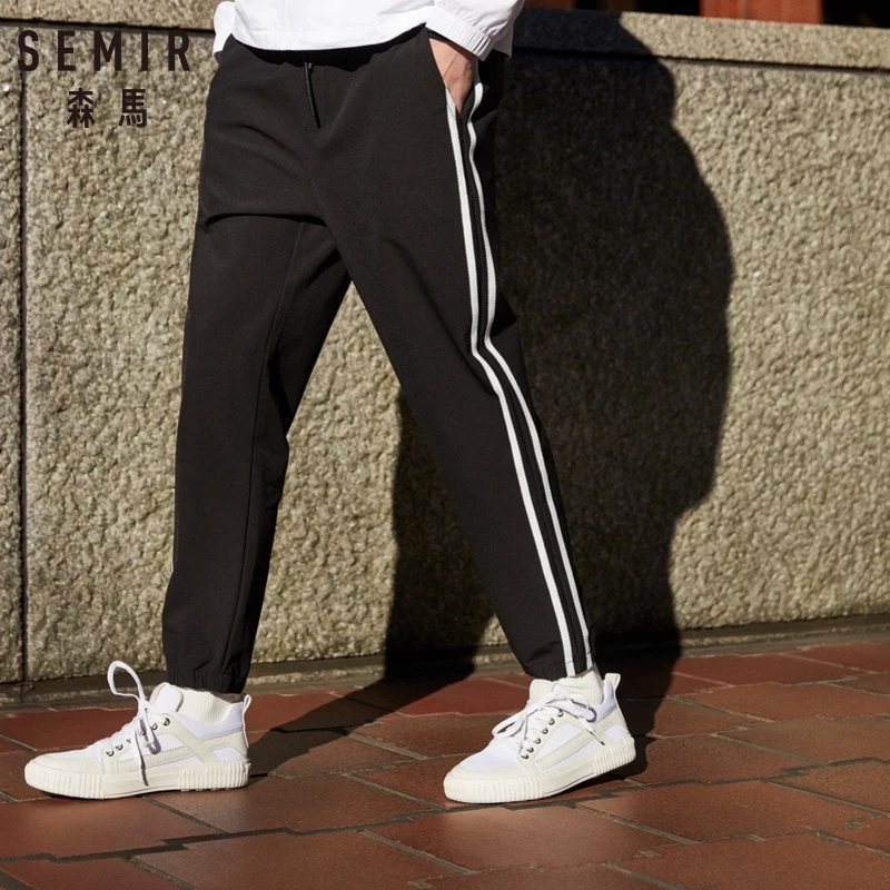 Брюки SEMIR мужские спортивные тянущиеся штаны с боковой полосой эластичный пояс