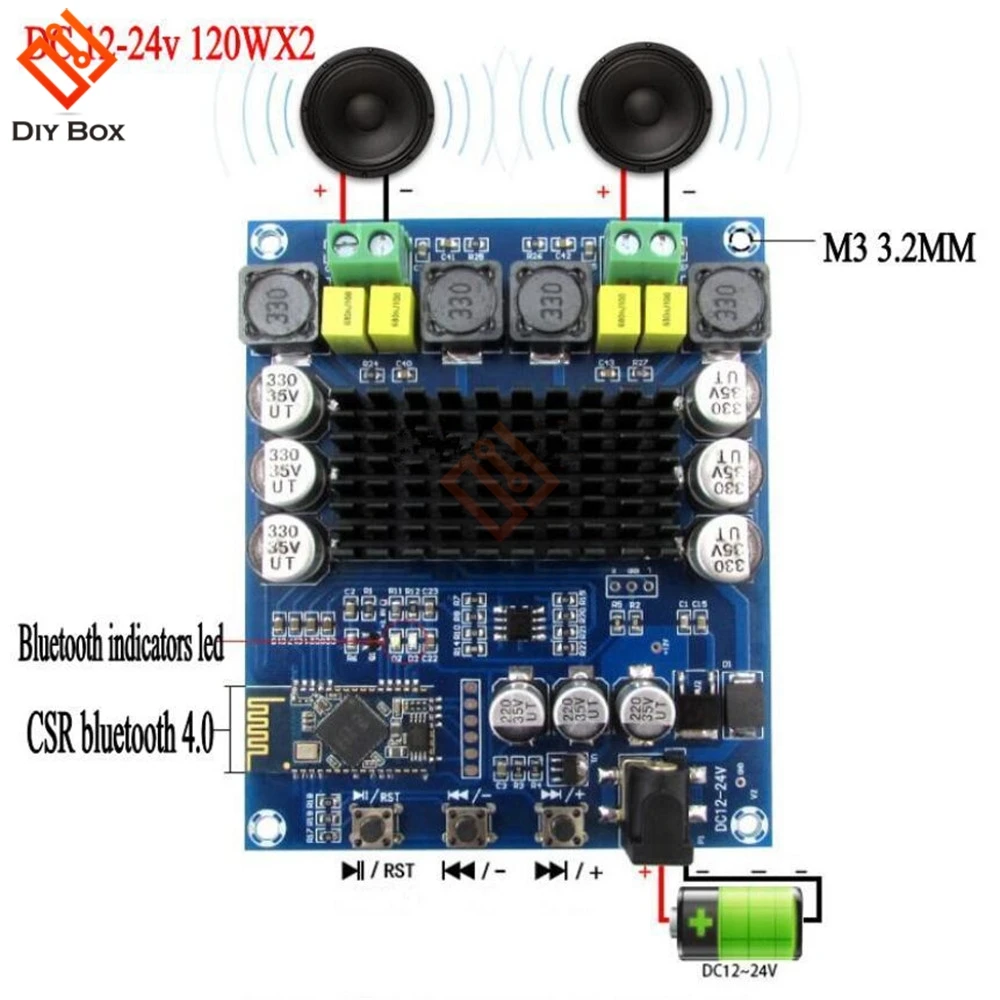 TPA3116D2 TPA3116 120 Вт+ 120 Вт 2*120 Вт 120 Вт Bluetooth 4,0 двухканальный стерео цифровой аудио усилитель мощности доска акриловый чехол в виде ракушки