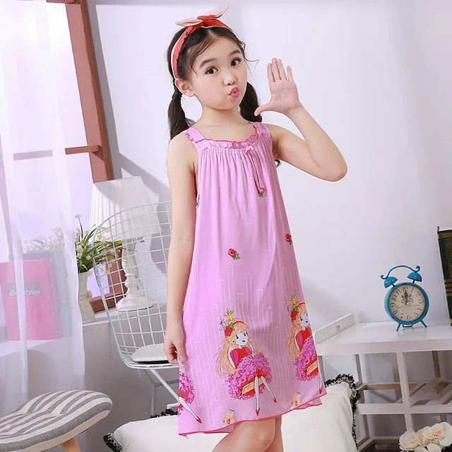 Cute Kids Sleeping Dress Toddler Girls Nightgown autumn Summer Cartoon