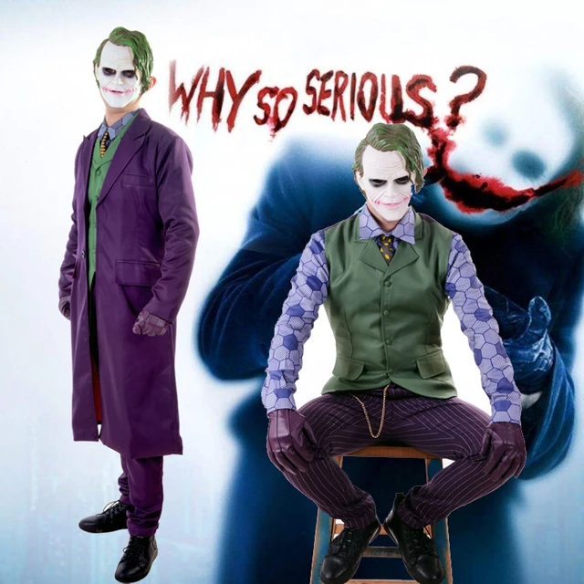 batman the dark knight joker cosplay suit full set outfits mens halloween costumes fancy dress custom