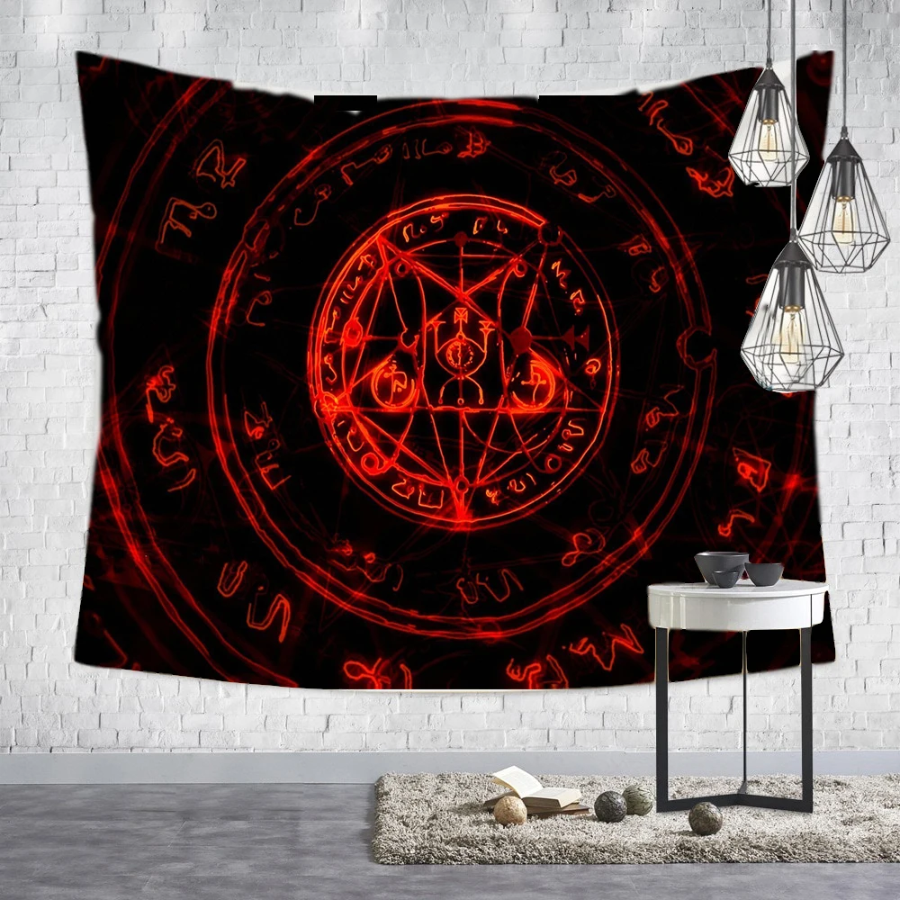 

Loartee Mysterious Witchcraft Magic Divination Printing Tapestry Home Wall Decor Hotel Restaurant Rug Beach Towel