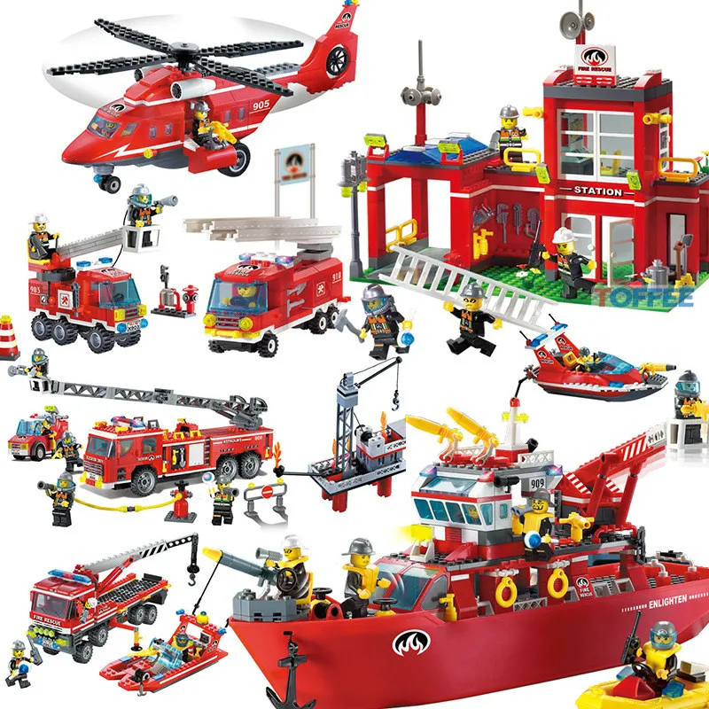 

NEW Building Blocks Models Technic City Fire Rescue Figure Kits Blocks Toys For Children Christmas Gift Hobby.