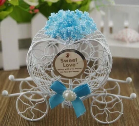 Железная в форме сердца карета коробочка для конфет на вечеринку с лавандой 20 шт./лот, SDB53 - Цвет: blue