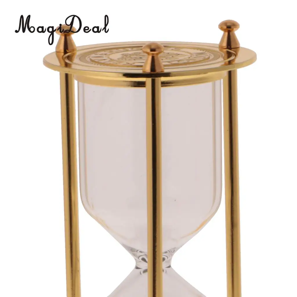 2 Pieces Retro Empty Sandglass with Metal Frame Hourglass Sandglass Sand Timer for Home Room Desk Table Ornament Children Toys