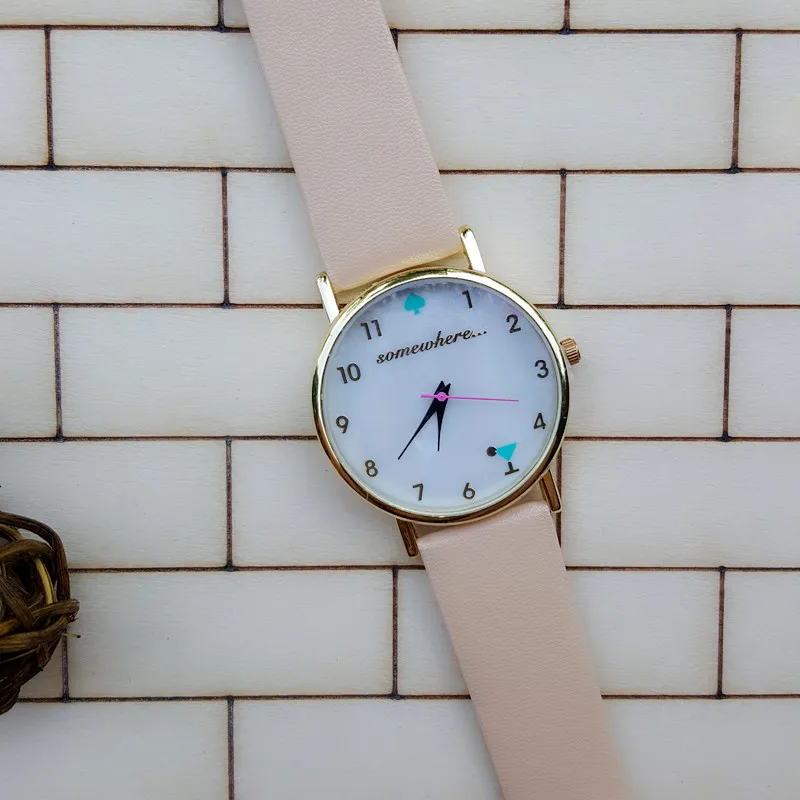 Новейшие часы с перламутровым циферблатом, женские часы с арабскими цифрами, кварцевые часы - Цвет: Beige