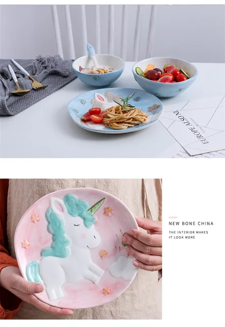 dinner plates unicorn china plates