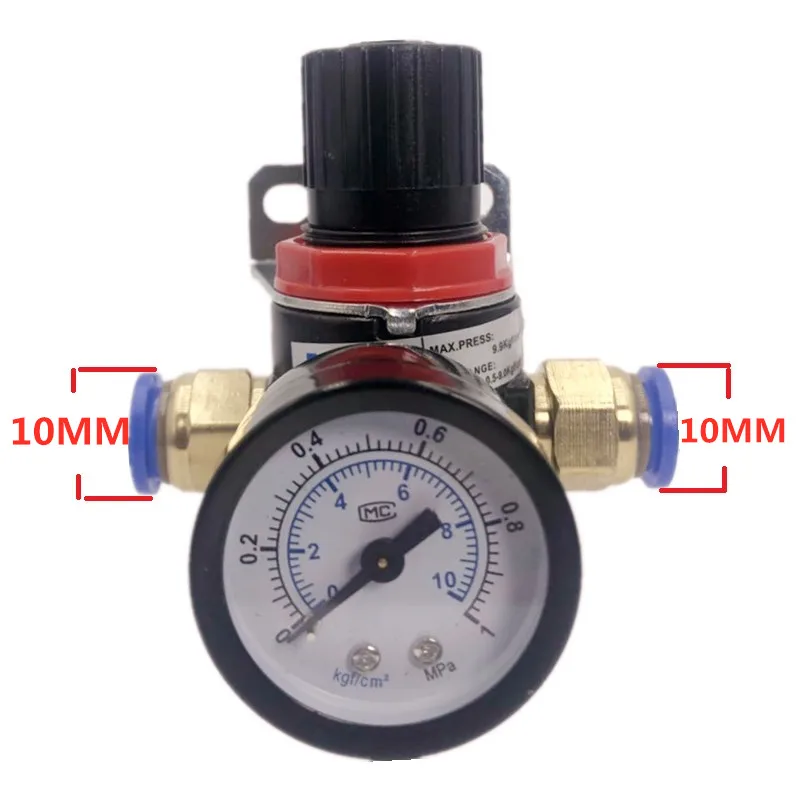 AR2000 G1/" воздушный компрессор регулятор давления клапан с фитингом - Цвет: AR2000 10mm Fitting