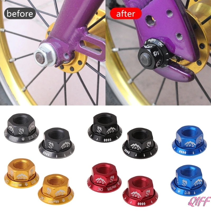 

Dropshipping 2pcs/bag Bicycle Hub Nut M10 Fixed Gear MTB Road Bike Screw Bolt Aluminum Alloy APR28