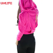 UMLIFE женский спортивный топ, рубашка с капюшоном, куртка для фитнеса, спортзала, йоги, короткое пальто, женская тонкая дышащая одежда для бега размера плюс