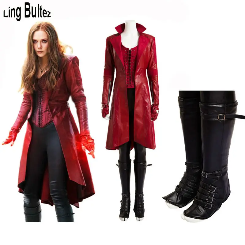 Ling Bultez High Quality Newest Scarlet Witch Costume Set Movie Captain