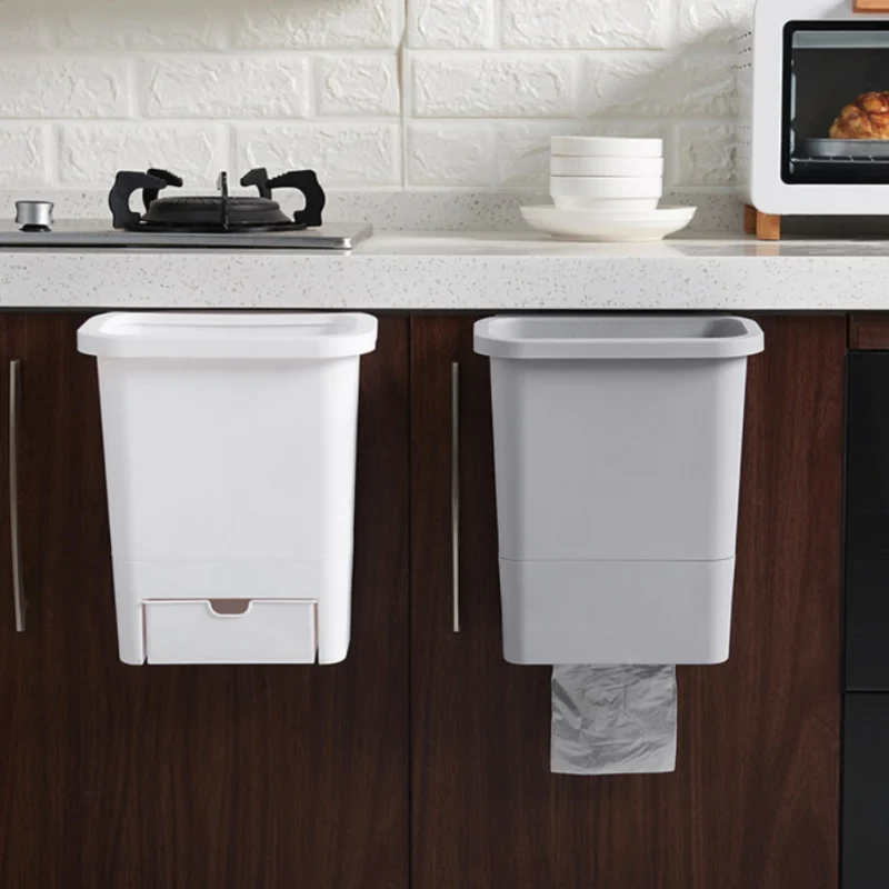 

Kitchen Cupboard Back Garbage Bin Cabinet Door Garbage Bag Trash Storage Hanging Rubbish Bag Storage Trash Rack New