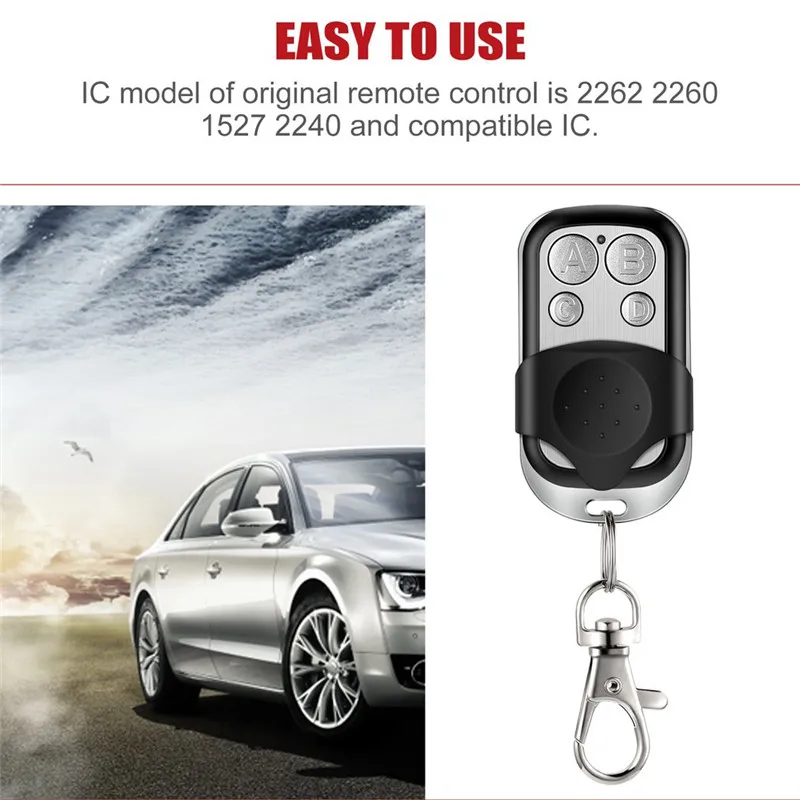 

433 MHz Car Door Remote Control Copy 4 Channel Cloning Duplicator Key Fob A Distance Learning Electric Garage Door Controller