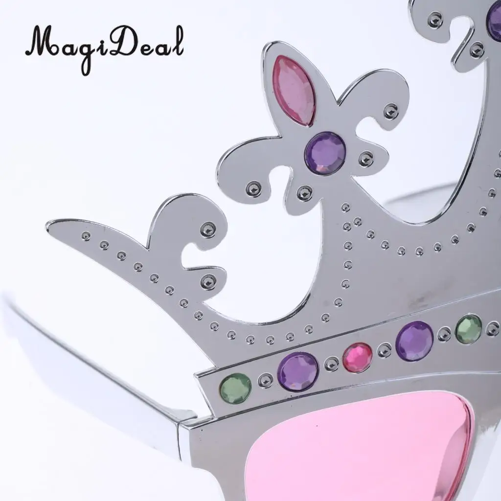 MagiDeal Fashional Silver Crown Sunglasses for Happy Birthday Tiara Glasses Fancy Dress Photo Prop Christmas New Year Party Acce