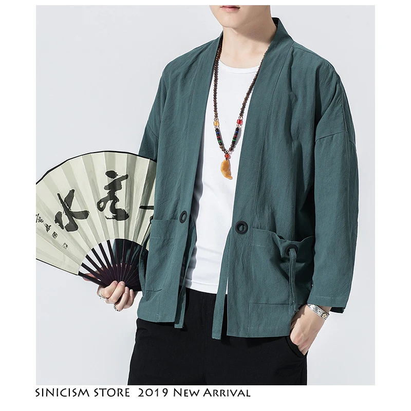 Sinicism مخزن الرجال ملابس وقاية من الشمس كيمونو سترات رجالي 2019 رجل اليابان سترة الصينية نمط الصيف الذكور مفتوحة غرزة