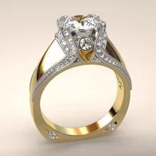 Mostyle Высокое качество Модный дизайн 2ct AAA кубический цирконий золотистого и серебристого цвета кольцо для женщин Прямая поставка