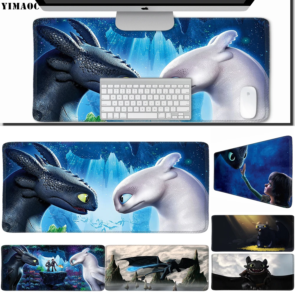 

YIMAOC 30*70 cm Large Mouse Pad Gamer Mousepad Rubber Gaming Desk Mat with Locking Edge Toothless How To Train Your Dragon