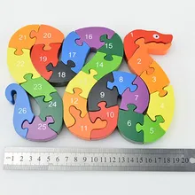Schlange Form Holz Spielzeug Für Kinder Buchstaben 3D Puzzles Gehirn Spiel Kinder Pädagogisches Spielzeug Für Mädchen Kinder Spielzeug