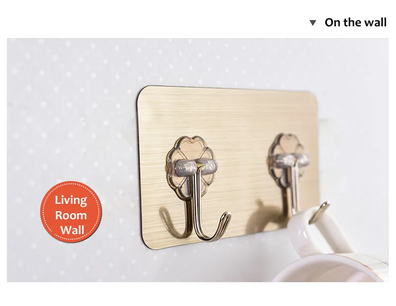 Double Row Wall Hooks For Hanging Self Adhesive Hooks Kitchen Bathroom Hangers Bag Key Wall Hooks Hangers Seamless (13)