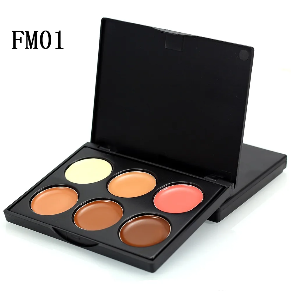 

High Quality 6 Color Concealer Face Primer Cream Contour Palette Make Up Facial Contouring Palette Corrector Base Palette PN6#