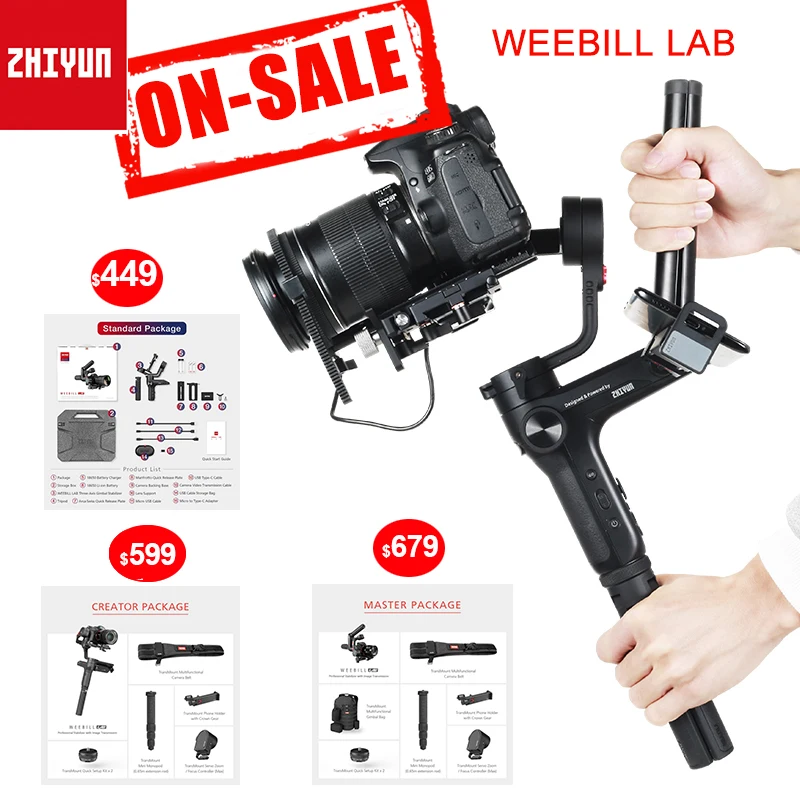 

Zhiyun Weebill Lab 3-Axis Handheld Gimbal Camera Stabilizer Estabilizador for Mirrorless Cameras canon EOS M5 sony a7s GH5