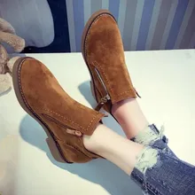 Europe style Black, green, brown martin boots waterproof platform Frosted leather women boots autumn winter casual Women Shoes