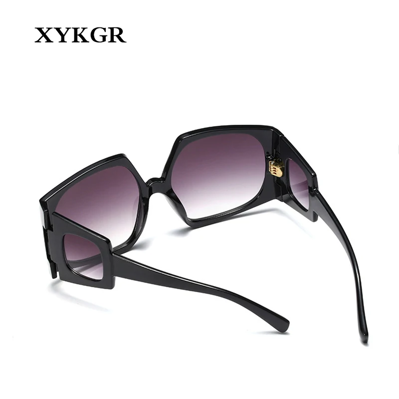 XYKGR, модные, большая коробка, полигон, солнцезащитные очки, женские, фирменный дизайн, черная, леопардовая оправа, очки, мужские, Ретро стиль, солнцезащитные очки, UV400