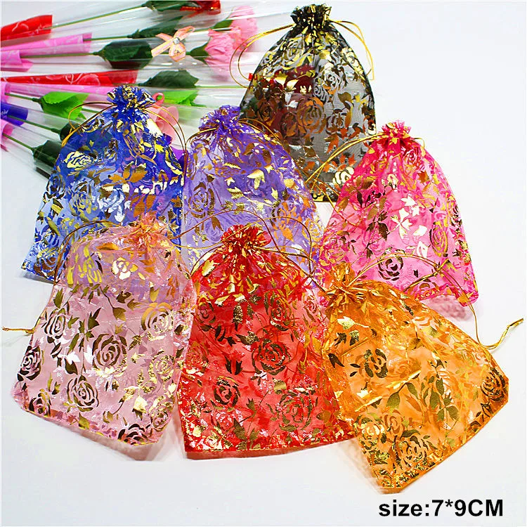 Us 1 77 53 Off 25pcs Organza Gift Bags Christmas Wedding Decoration Bag 7x9cm Rose Gold Candy Jewelry Ng Pouches In