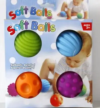 

Hands catch baby ball touchl baby massage ball perception soft ball
