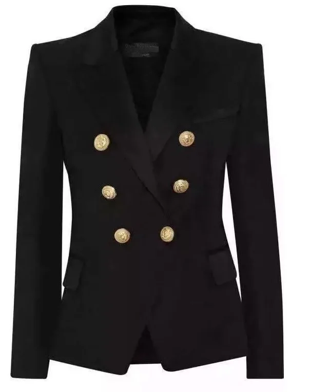 Женская однотонная короткая куртка-Блейзер Женская качественная Роскошная стильная куртка приталеные Блейзеры Feminino Пиджаки пиджаки верхняя форма - Цвет: black