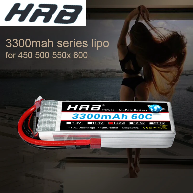 RC Lipo батарея HRB 3300mah 6s 5S 4S 3s 2s 60C скорость передачи данных 120C для Align trex 500 550 600E вертолет беспилотный автомобиль Лодка