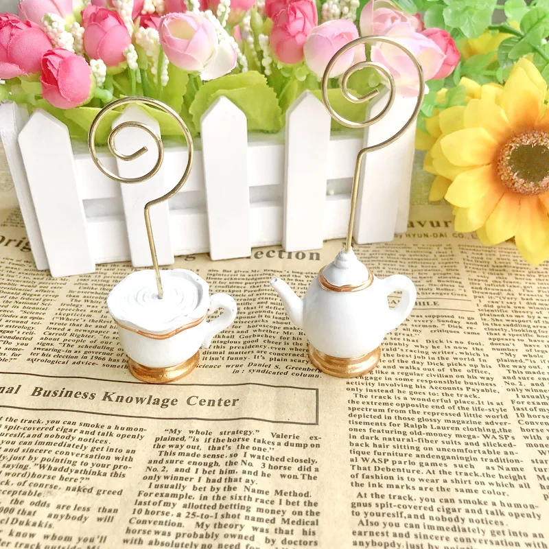 

FREE SHIPPING 200pcs/Lot Tea Time Whimsy Place Card Holder Perfect For Tea Party Table Decor Wedding & Bridal Shower Favors