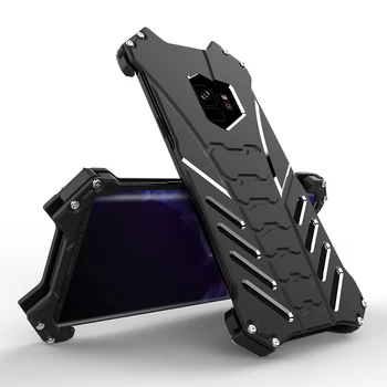 

R-JUST For Samsung Galaxy S9 S8 Plus Case Armor Heavy Dust Metal Aluminum CNC BATMAN Protect Skeleton Shell Case Cover S7 Edge