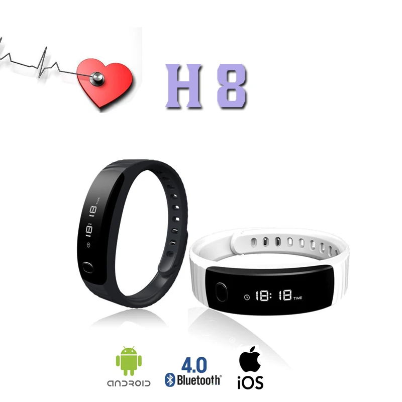 

H8 Professional Sport Bluetooth Bracelet Smart Bracelet Band Pedometer Step Calorie Count Smart White Sleep Monitor