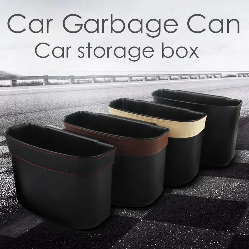 

Hight Quality Leather Multifunction Car DustBin Can Bucket Multifunctional Car Door Side Bins Car Trash Bin