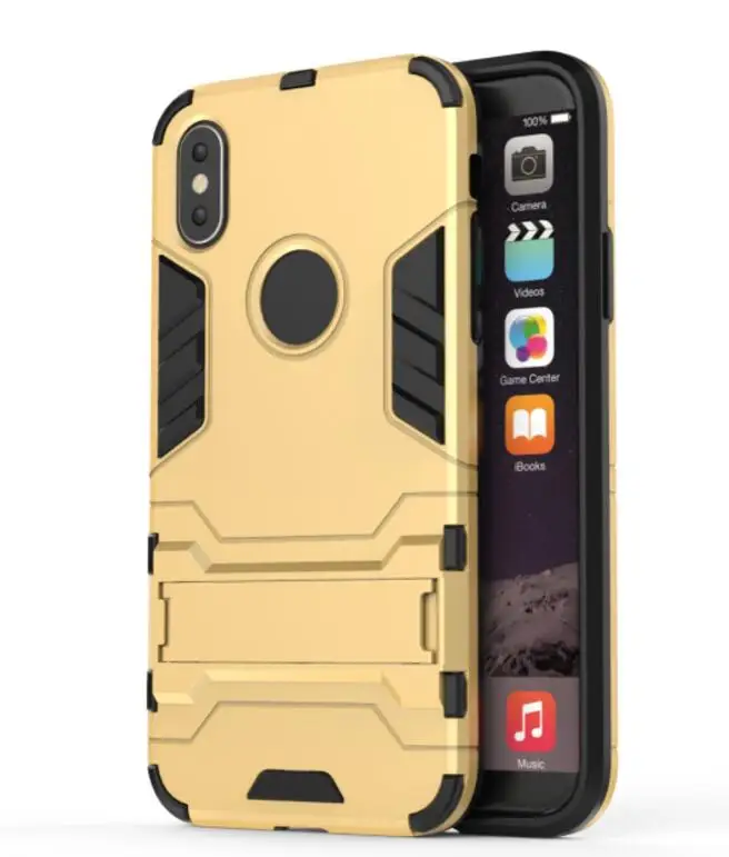 10 шт./лот стенда ПК+ ТПУ 2 в 1 гибридная Защита Чехол для iphone X/iphone 8/для iphone 8 Plus