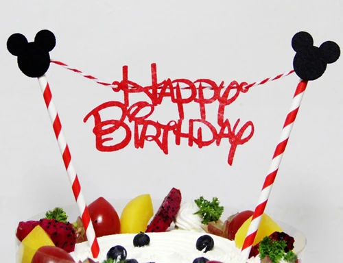 1 комплект Микки и Минни Маус Мышь Миньоны Кот свинья флажки для торта пирожное для дня рождения декоративные вывески для маленьких детей на день рождения праздничный торт - Цвет: 10