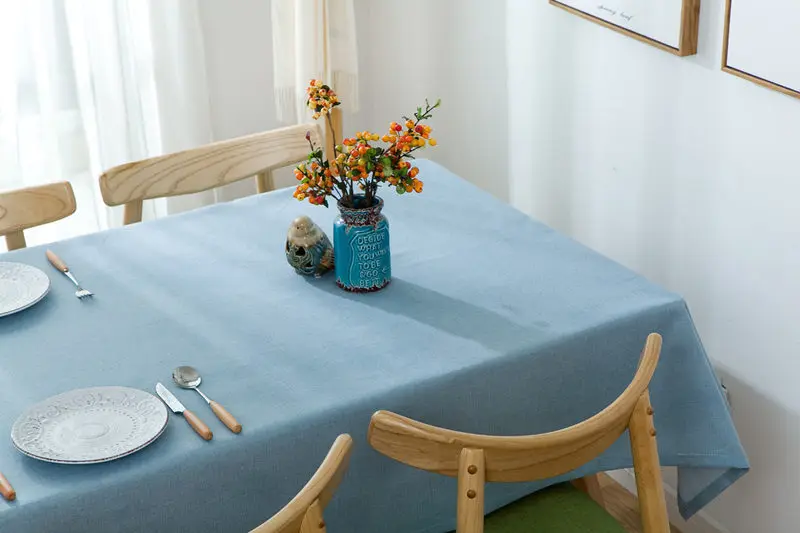 Скандинавский японский хлопок и лен простой цвет скатерть ткань стол журнальный столик ПРЯМОУГОЛЬНЫЙ ОБЕДЕННЫЙ СТОЛ простой современный