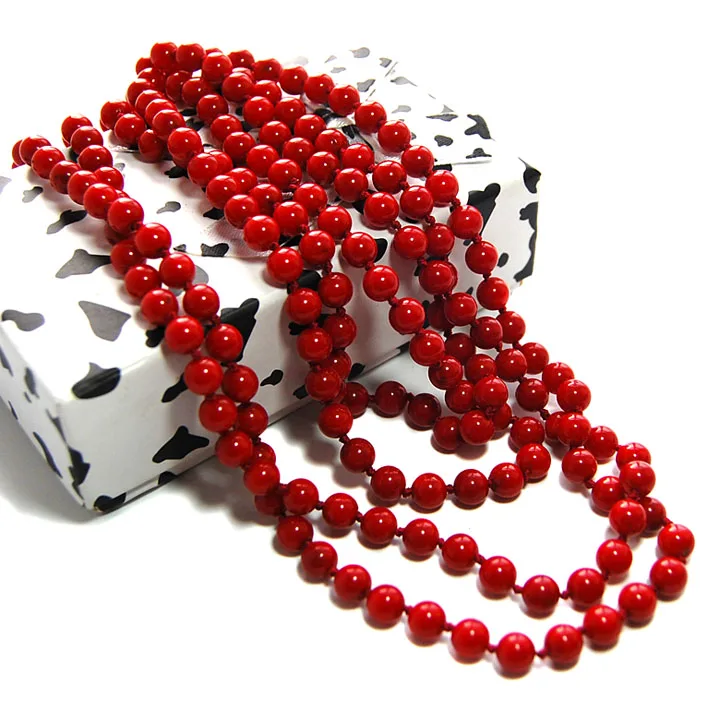 

factory price dual-use 100 cm 6 mm China red natural bamboo sea coral necklace fashion jewelry free shipping