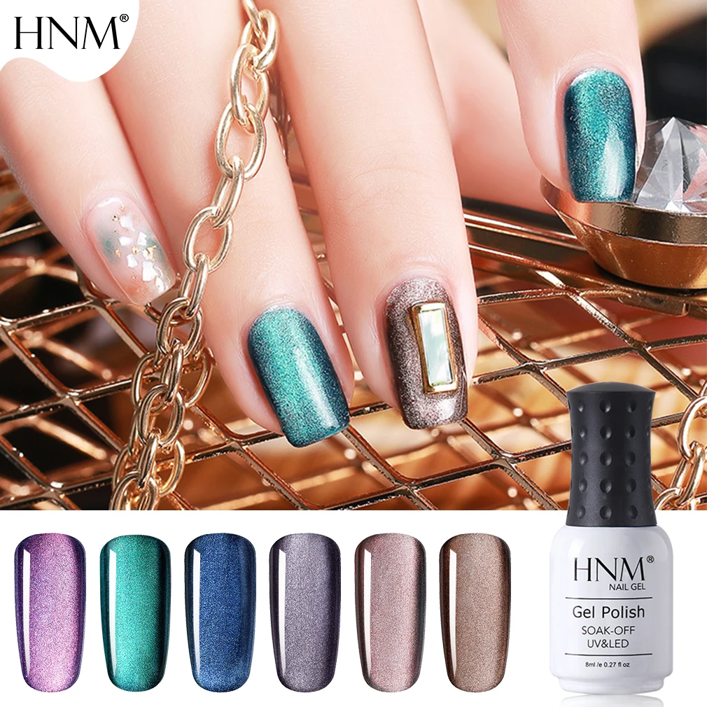 

HNM 5D Cat Eye Multi-Colours Series Nail Gel Polish Soak Off Gel Nail Varnish Primer UV LED Gel Polish Art Salon Manicure 8ML