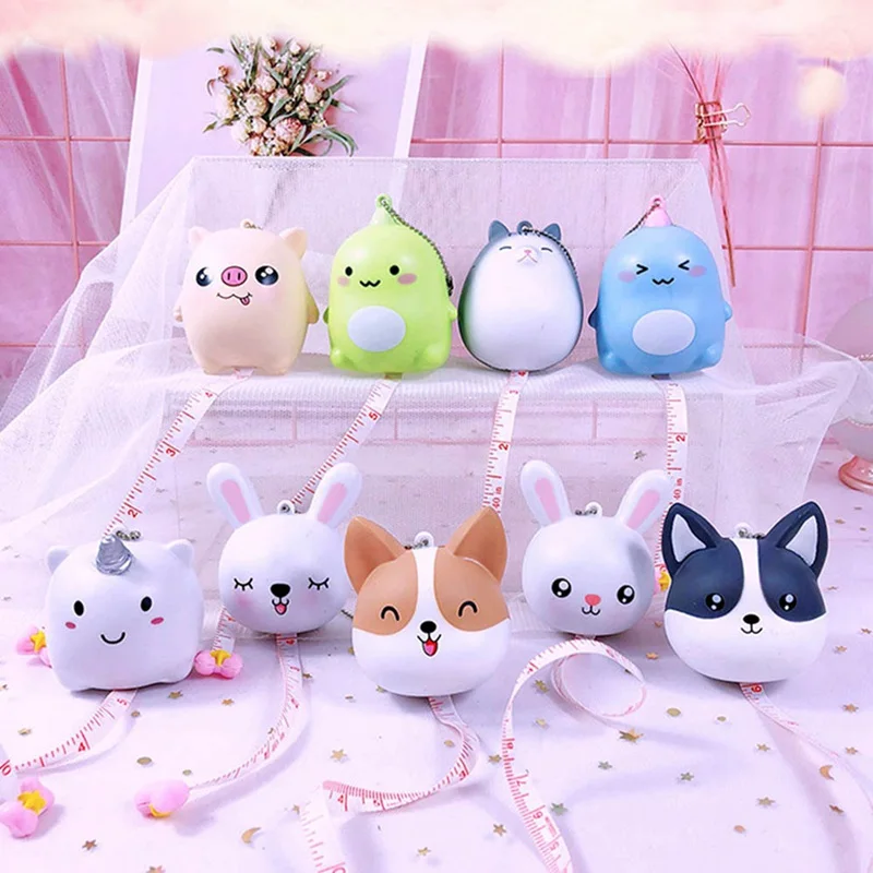 

1 Pcs Cartoon Mini Retractable Flexible Body Metric Markings Ruler Tape Measure For Sewing Cloth Dieting Tailor
