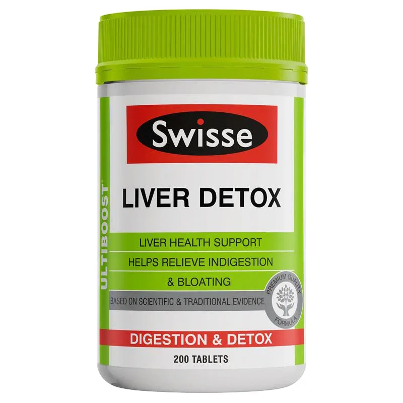 Australia Swisse Liver Detox 200 Tablets Quality Formula Support Function Indigestion Bloating Cramping Relief Antioxidant |
